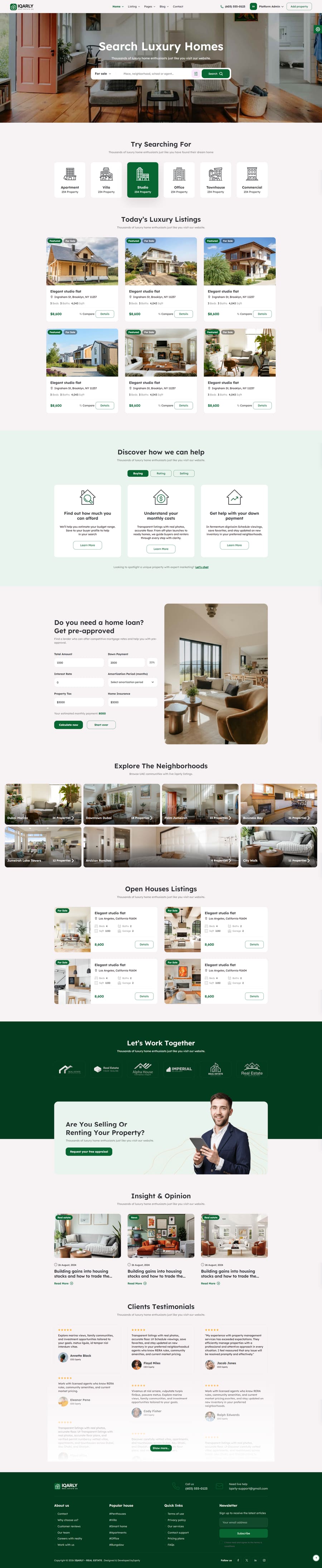 Classic search — UAE real estate agency website template by Iqarly
