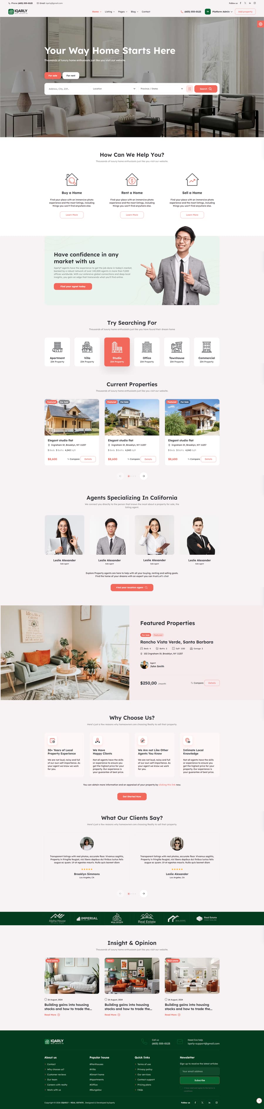 Agent spotlight — UAE real estate agency website template by Iqarly