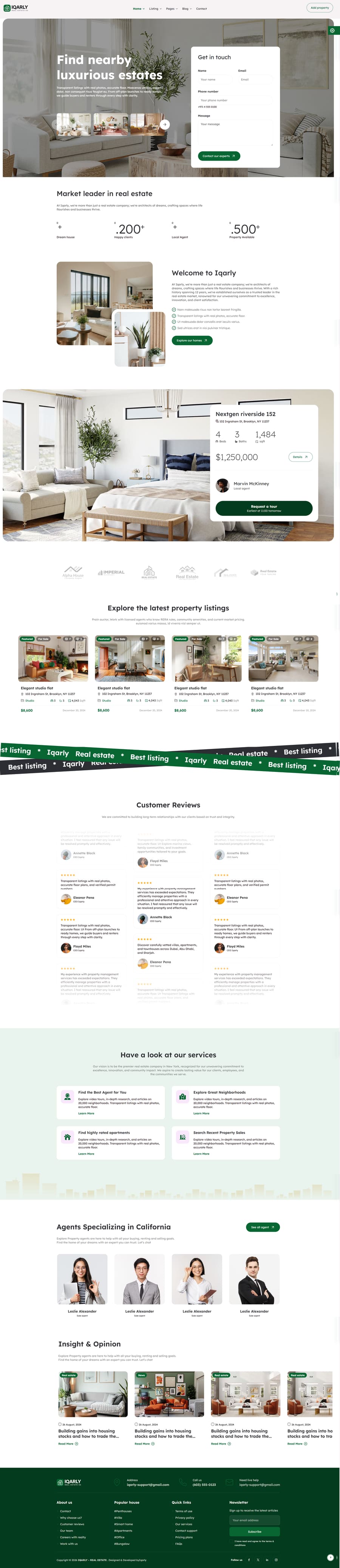 Rentals first — UAE real estate agency website template by Iqarly